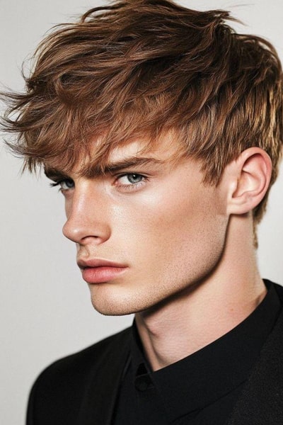 Men's clean hair styling