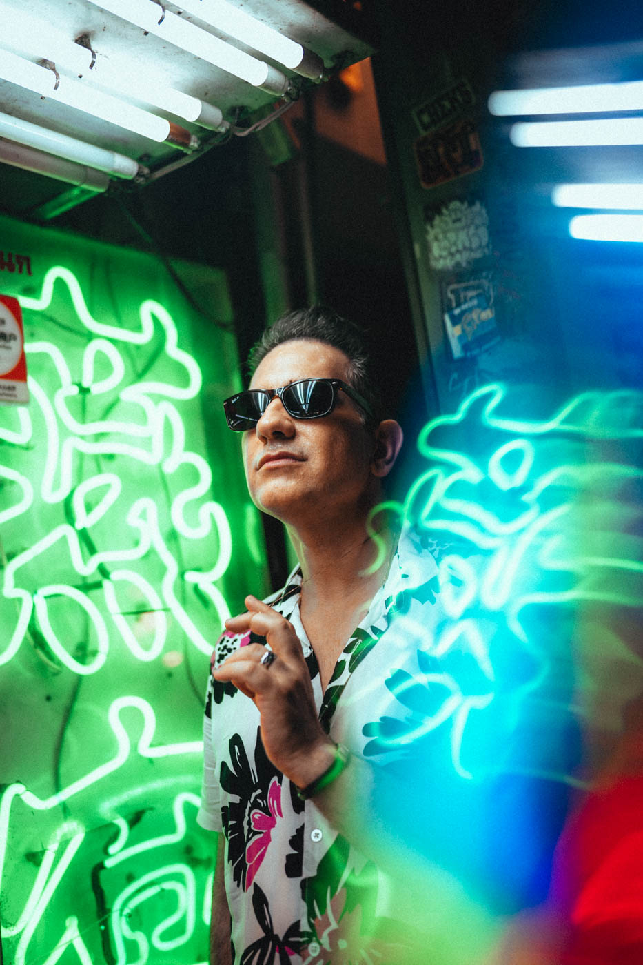 Neon portrait photography Bangkok after dark