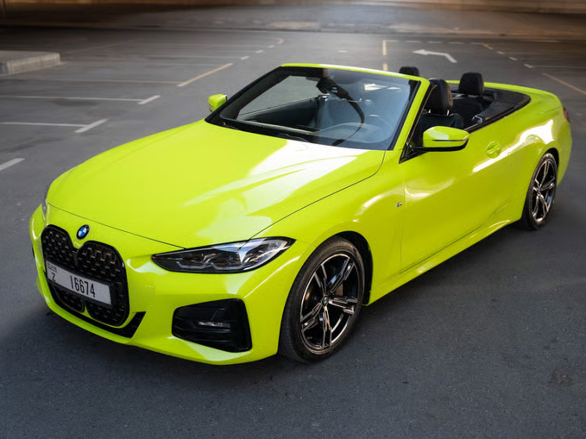 BMW 430i Convertible lime yellow