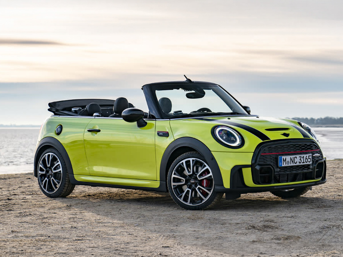 Mini Cooper S Convertible lime green